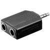 SDOPPIATORE JACK GOOBAY 11890 DA DOPPIO JACK 6.35 MM FEMMINA A SINGOLO MINI JACK 3,5 MM STEREO